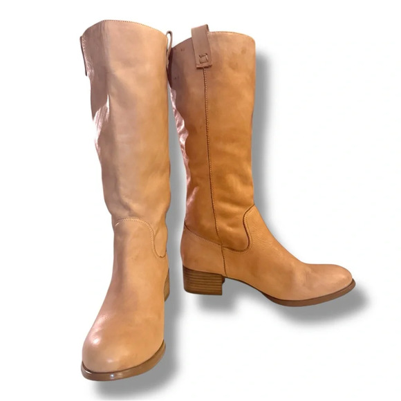 GIANNI BINI light tan Italian leather knee boots size women's soft